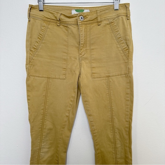 Anthropologie Womens 27 Jefferson Mustard Yellow Slim Utility Pants CN - Picture 3 of 16